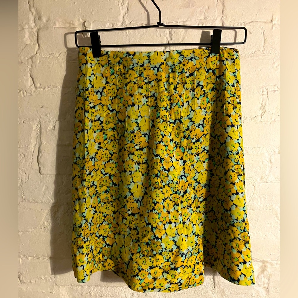 A.P.C. Yellow Floral Mini Skirt
